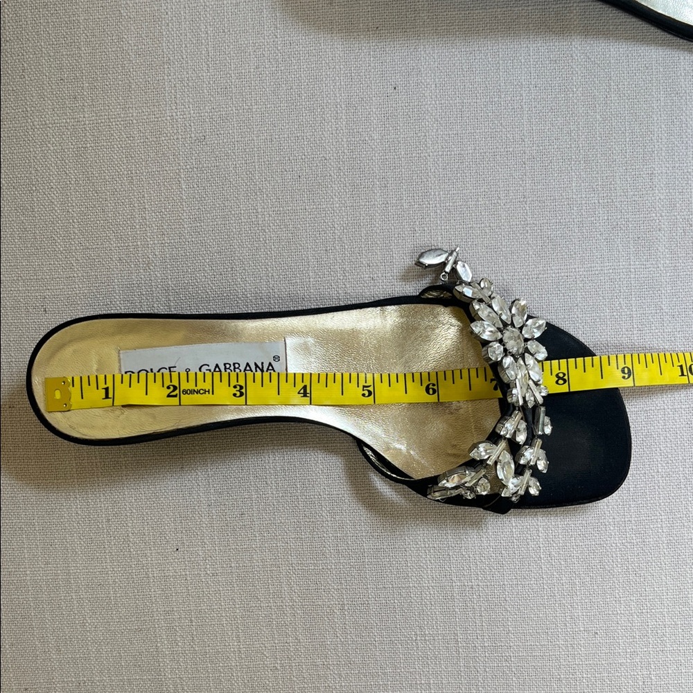 Dolce & Gabbana Black and Gold Crystal Mules Size 6 / Euro 36.5 - Picture 9 of 9